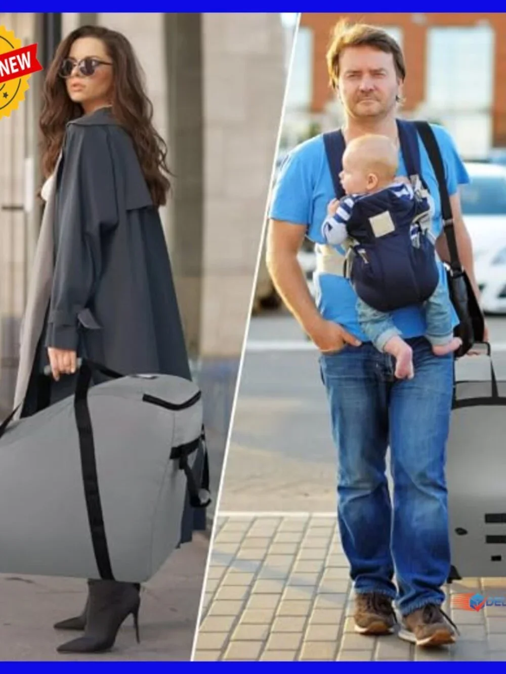 Universal Infant Car Seat Travel Bag with Wheels, Padded Protection